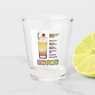 RUM PUNCH Cocktail Recipe Art Shot Glass