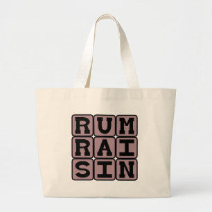 Rum Raisin, Ice Cream Flavor Large Tote Bag