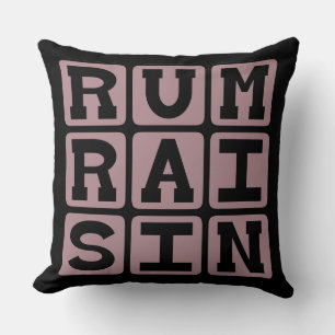 Rum Raisin, Ice Cream Flavor Throw Pillow