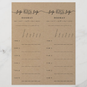 Rum Tasting Rating Scorecard on Faux Kraft Letterhead