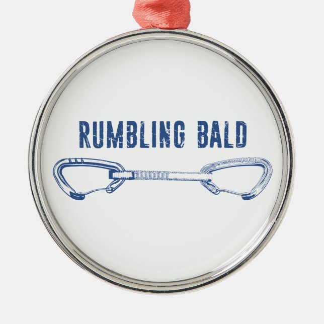 Rumbling Bald Climbing Quickdraw Metal Ornament (Front)