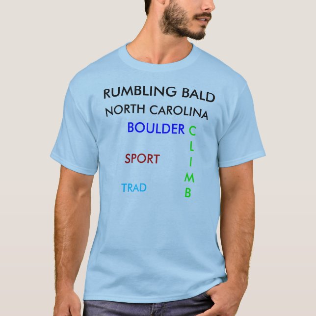 RUMBLING BALD, NORTH CAROLINA, BOULDER, SPORT, ... T-Shirt (Front)