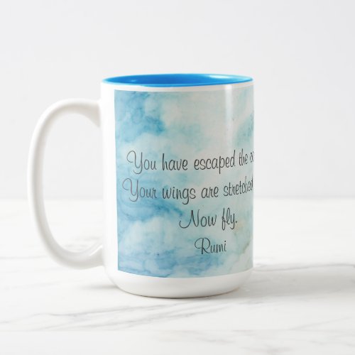 Rumi Artistic Sky Personalized  Two_Tone Coffee Mug