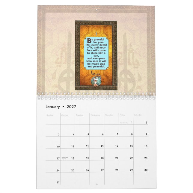 RUMI Calendar 2013 with uplifting love poems (Jan 2027)