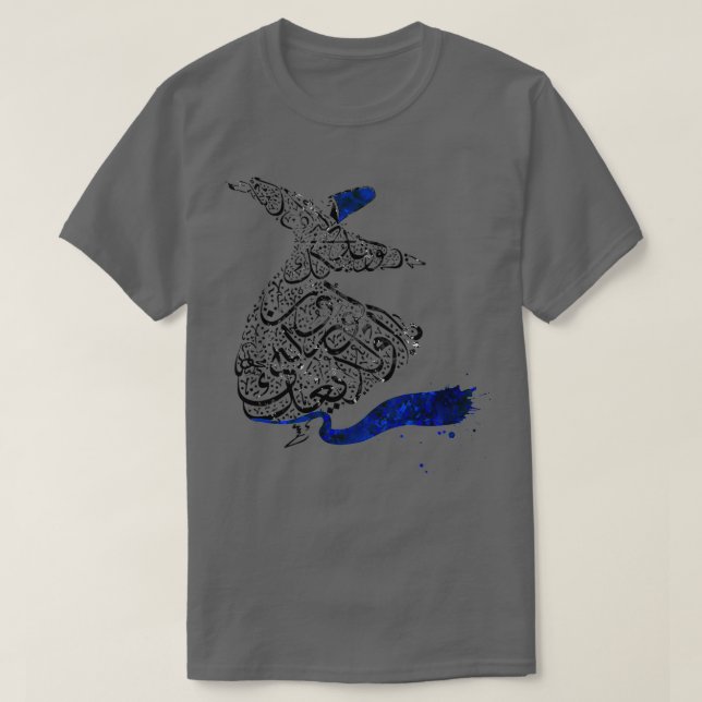 Rumi Calligraphy Blue T-Shirt (Design Front)
