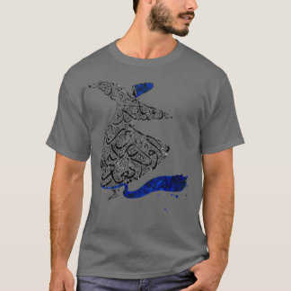 Rumi Calligraphy Blue T-Shirt