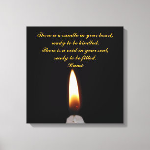 Rumi Candle in the heart Canvas Print