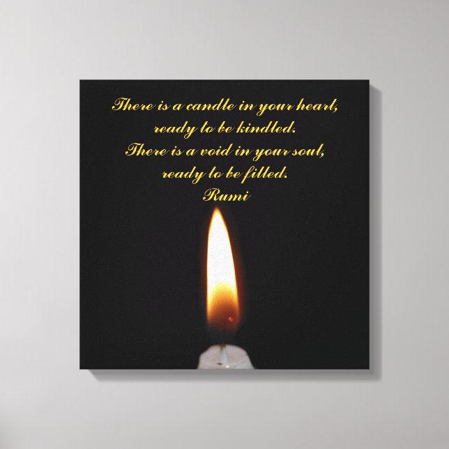 Rumi Candle in the heart Canvas Print (Front)