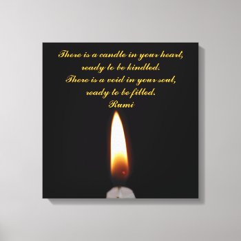 Rumi Candle In The Heart Canvas Print by Motivators at Zazzle
