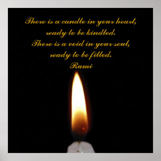 Rumi Candle in the heart Poster