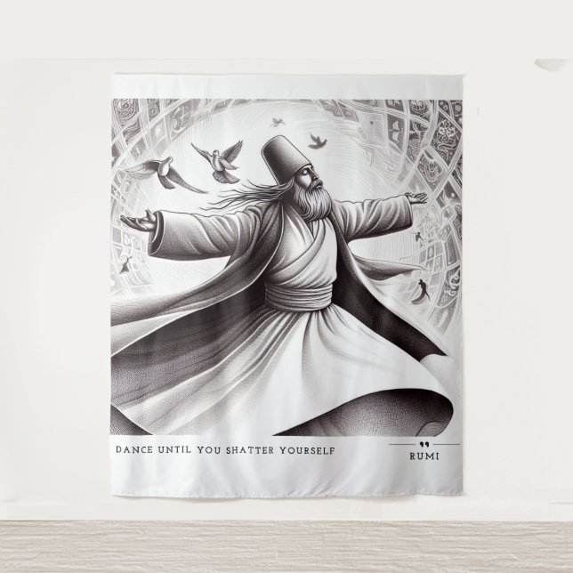 RUMI DANCE QUOTE ART  TAPESTRY (Front)