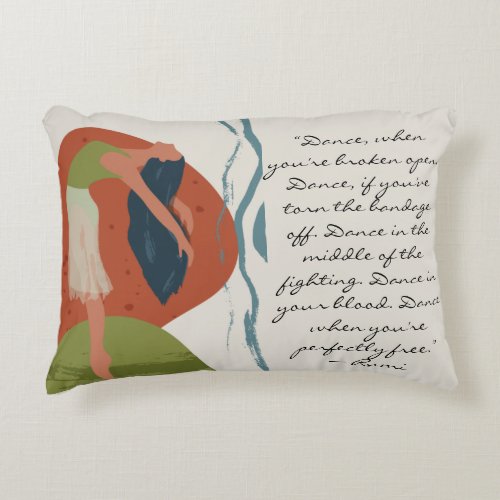 Rumi Dance Quote with Dancer  Accent Pillow