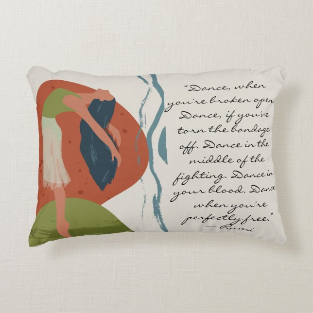Rumi Dance Quote with Dancer  Accent Pillow (Front)