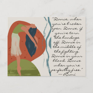 Rumi Dance Quote with Dancer Postcard