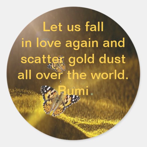 Rumi Fall in love again Classic Round Sticker