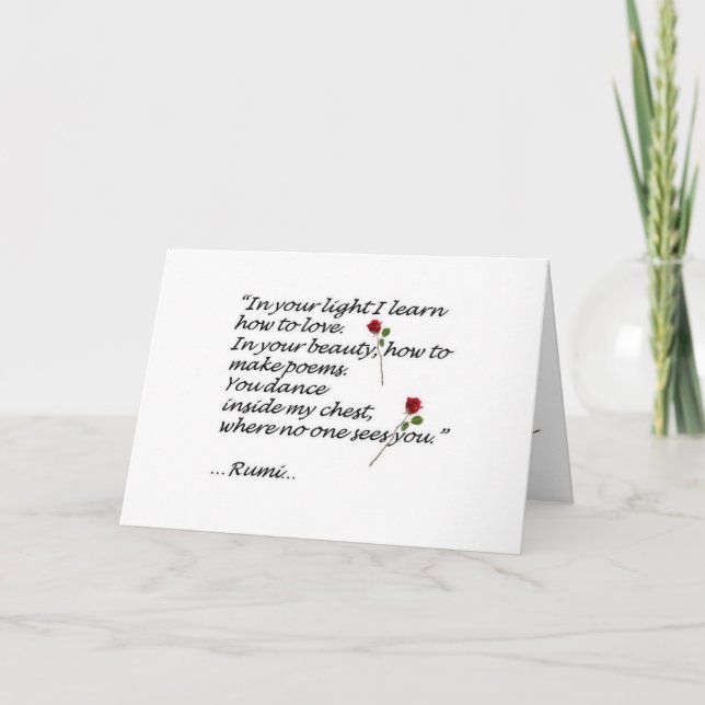 Rumi Heart Quote Greeting Card (Front)