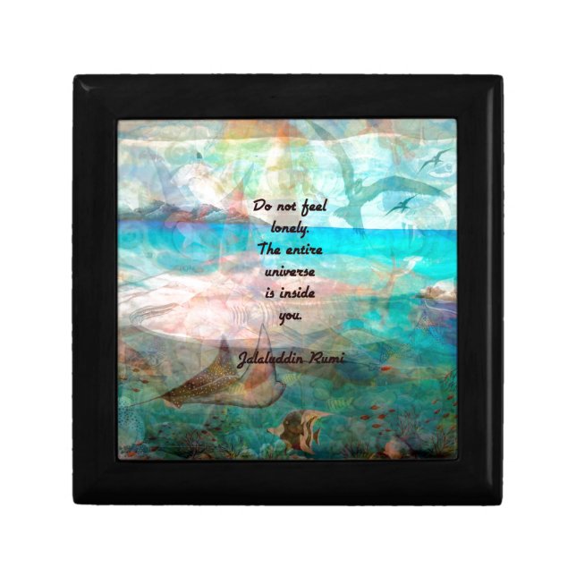 Rumi Inspiration Quote About The Universe Jewelry Box (Front)