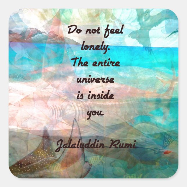 Rumi Inspiration Quote About The Universe Square Sticker (Front)