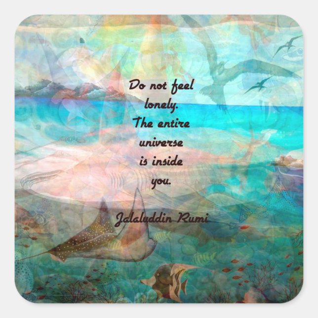 Rumi Inspiration Quote About The Universe Square Sticker (Front)