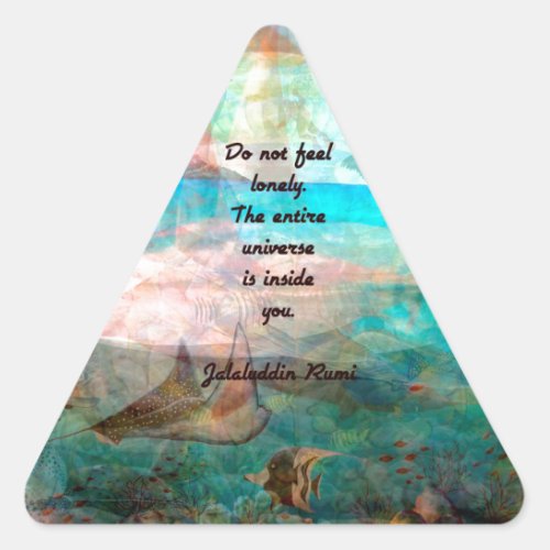 Rumi Inspiration Quote About The Universe Triangle Sticker