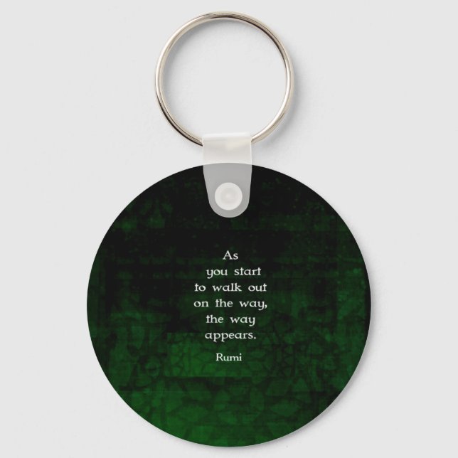 Rumi Inspirational Having Faith Quote Keychain (Front)