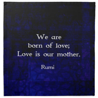 Rumi Inspirational Love Quote About Feelings Napkin