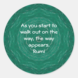 Rumi Inspirational Quotation Saying about Faith Classic Round Sticker