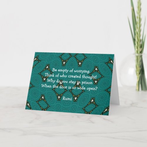 Rumi Inspirational quote With Tribal Design Card