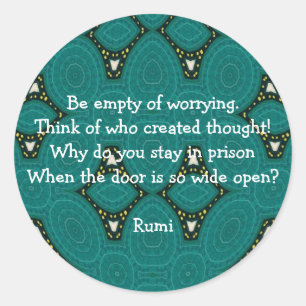 Rumi Inspirational quote With Tribal Design Classic Round Sticker