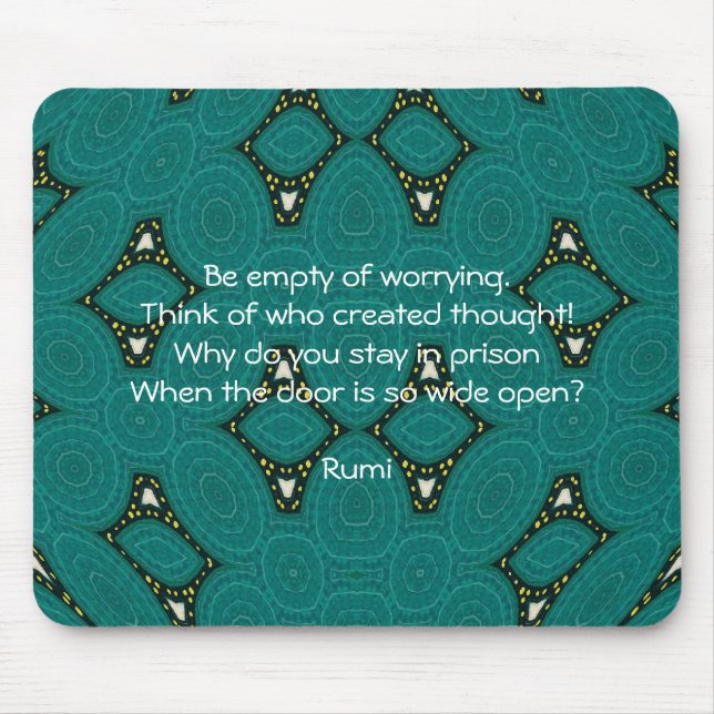 Rumi Inspirational quote With Tribal Design Mouse Pad (Front)