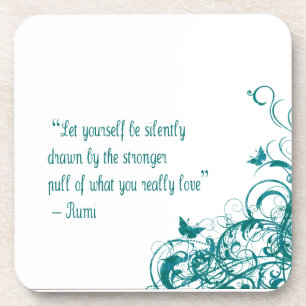 Rumi love quote beverage coaster