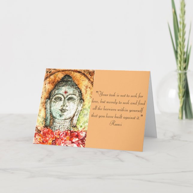 Rumi Love Quote Buddha Art Greeting Card (Front)