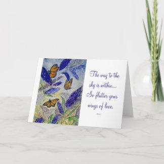 Rumi Love Quote Butterfly Watercolor Art Card