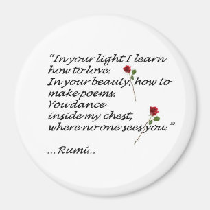 Rumi Love Quote Magnet Round