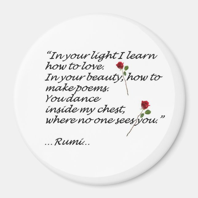 Rumi Love Quote Magnet Round (Front)