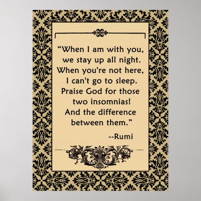 RUMI LOVE Quote on Poster or Print (Front)