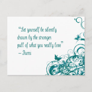 Rumi love quote postcard