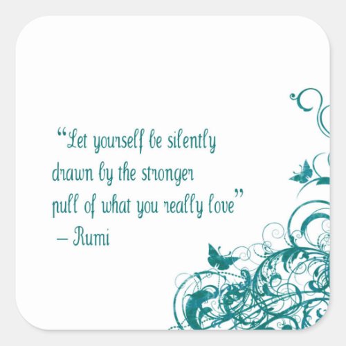 Rumi love quote square sticker