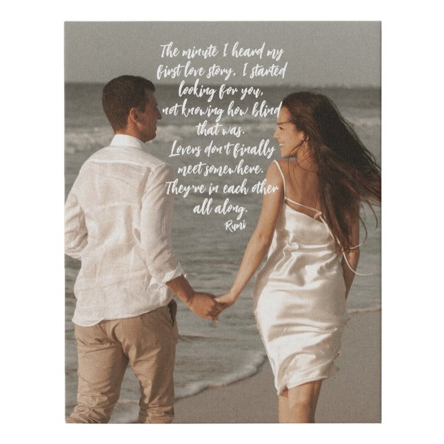 Rumi Love Story Add Your Photo Poem Canvas (Front)