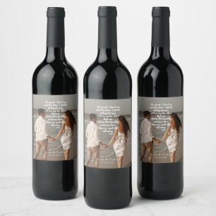 Rumi Love Story Poem Add Your Photo Wine Label