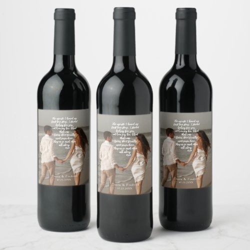 Rumi Love Story Poem Add Your Photo Wine Label