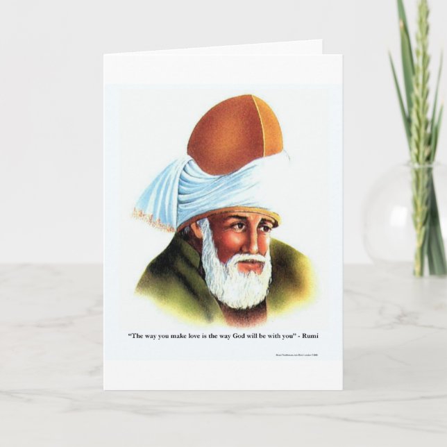 Rumi "Make Love" Quote On Tees Mugs Gifts Etc Card (Front)