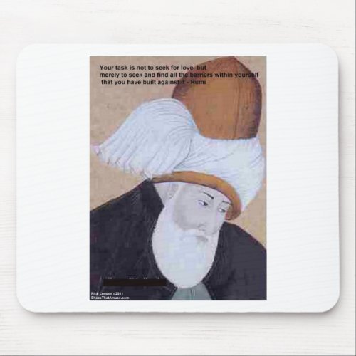 Rumi Obstacles Of Love Quote On Gifts Tees Cards Mouse Pad