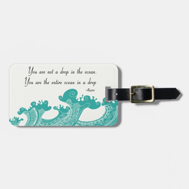 Rumi Ocean quote Luggage Tag (Front Horizontal)