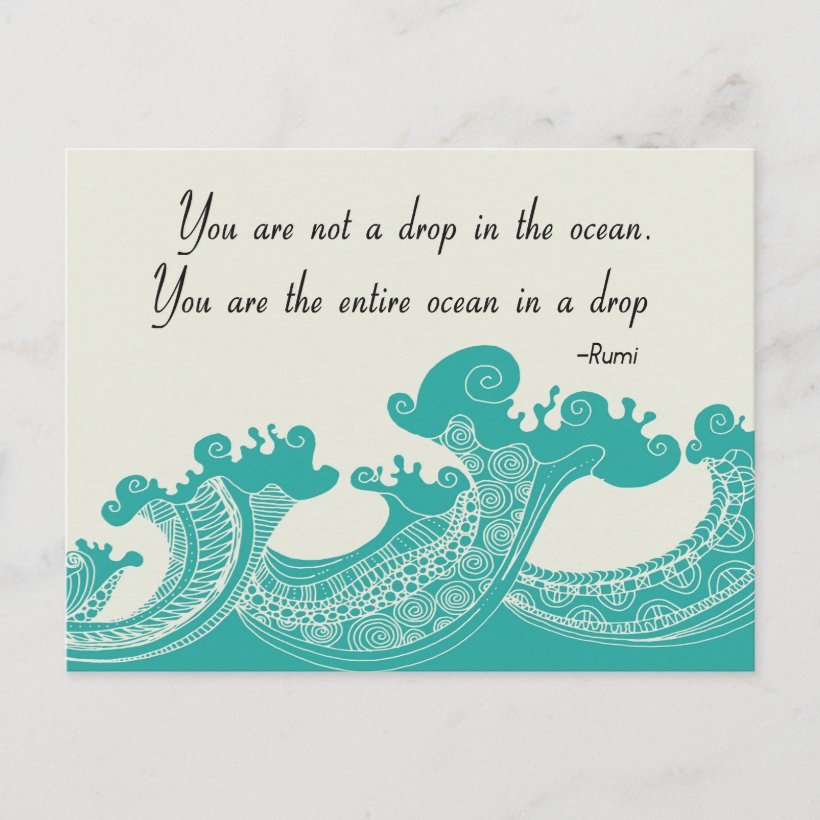 Rumi Ocean quote Postcard