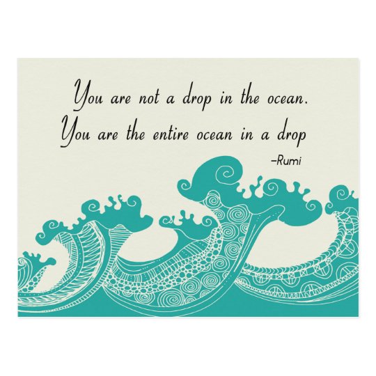 Rumi Ocean quote Postcard