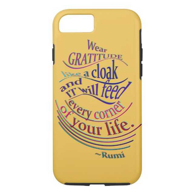 Rumi on Gratitude Case-Mate iPhone Case (Back)