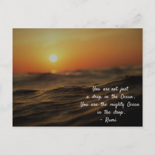 Rumi quote about life. You are not just a drop... Postcard