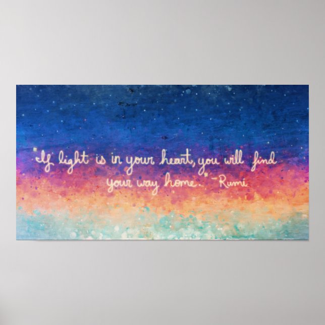 Rumi Quote Abstract Poster (Front)