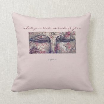 Rumi Quote Buddha Watercolor Art Throw Pillow by KariAnapol at Zazzle